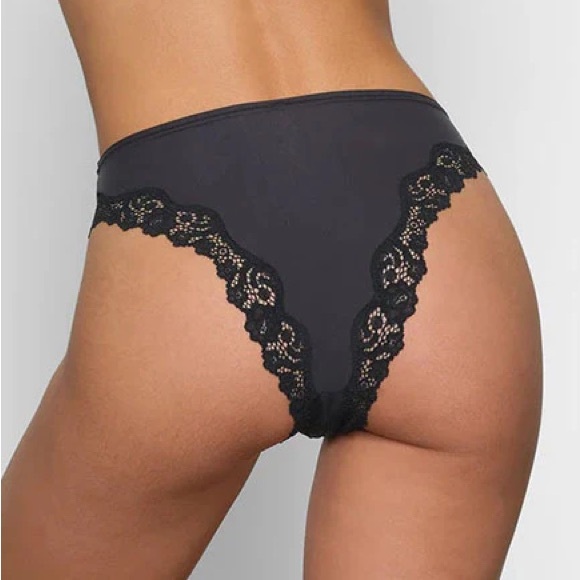 {SKIMS} FITS EVERYBODY LACE TANGA [ONYX] - Picture 4 of 5